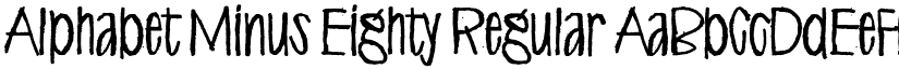 Alphabet Minus Eighty Regular font