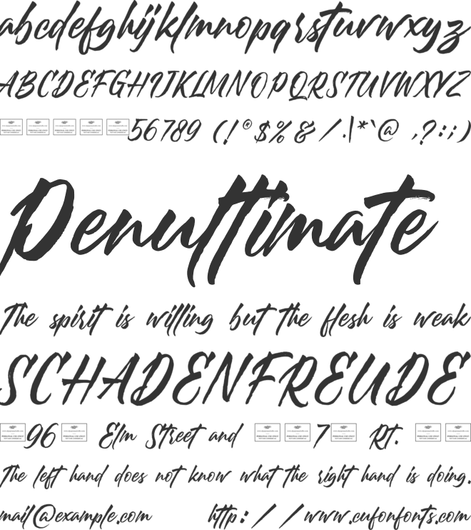 Untouched font preview