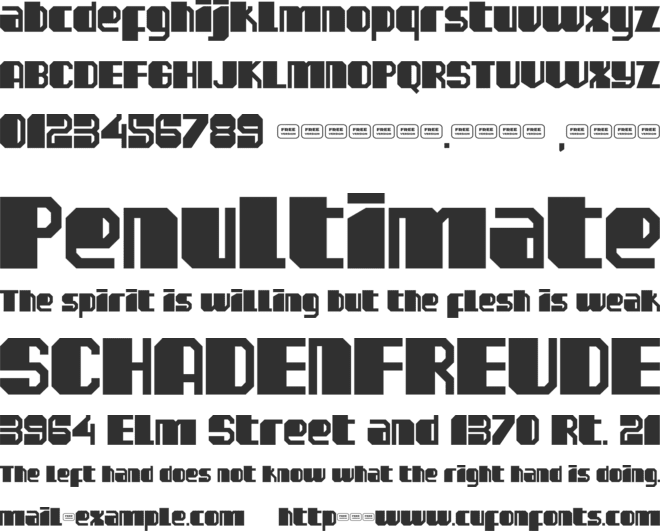 NETBEE Free Trial font preview
