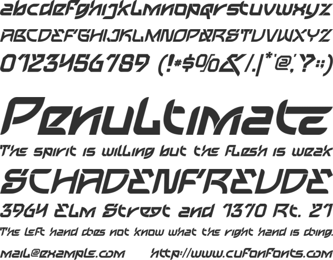 Galaksinos Slant font preview