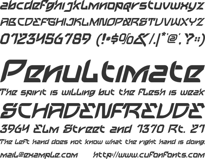 Galaksinos Slant font preview