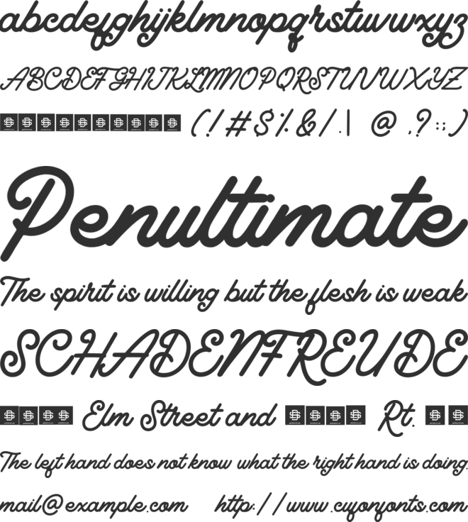 Winstone font preview