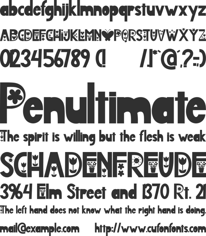 Deflower font preview
