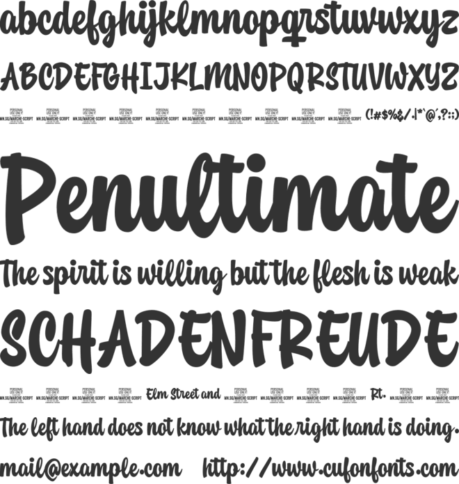 Marche Script PERSONAL USE font preview