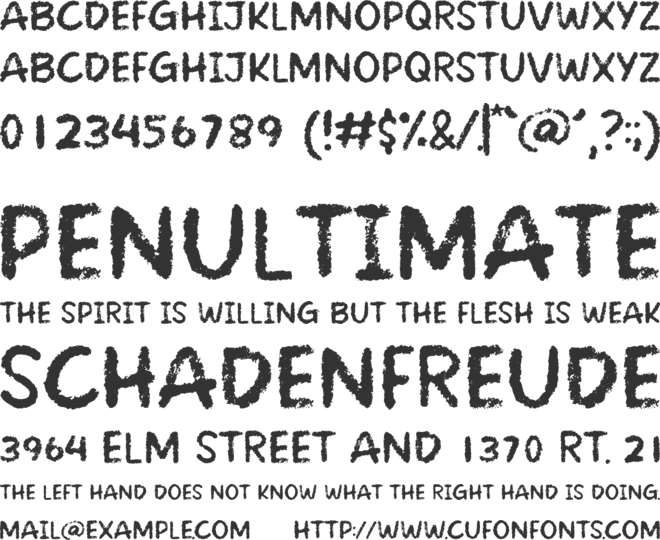 Creamy Chalk font preview
