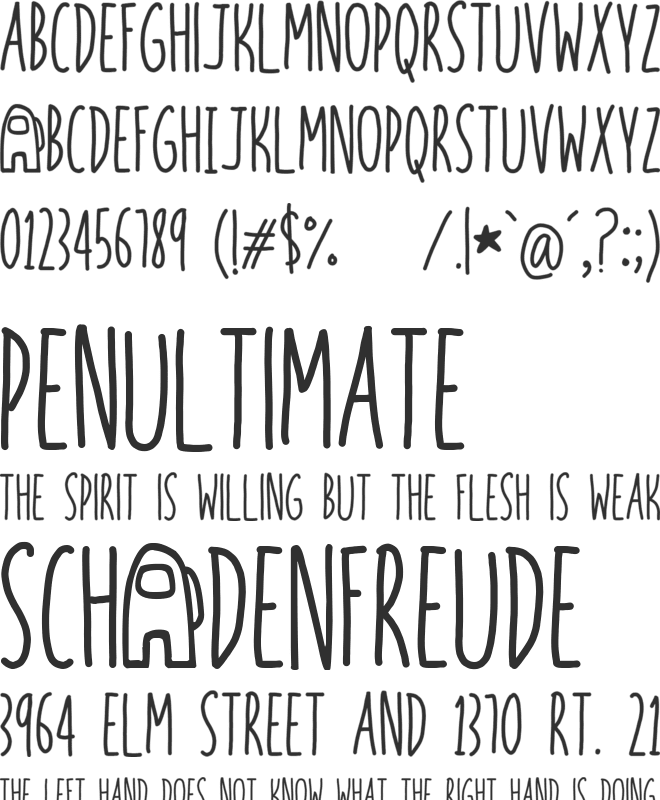 Among Us font preview