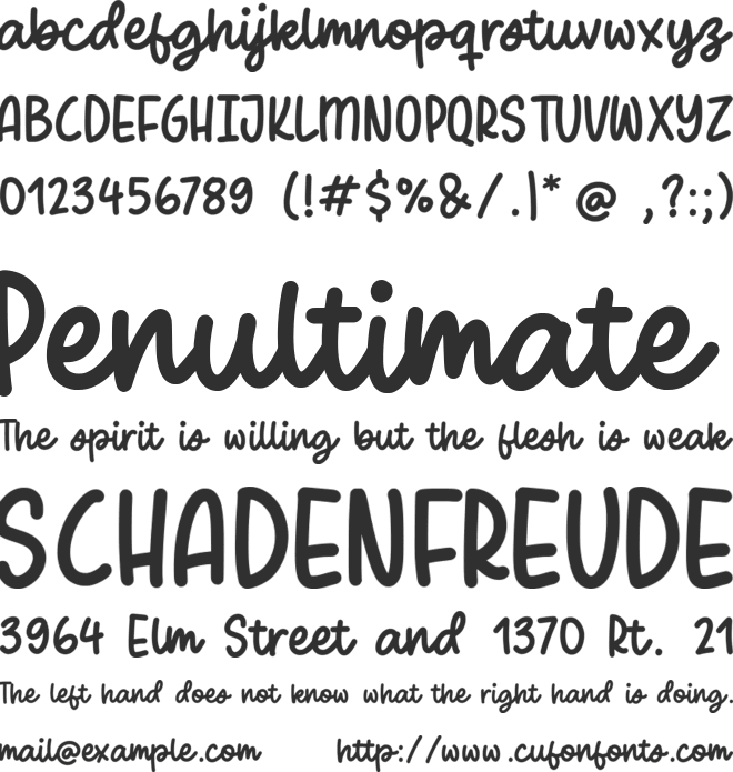 White Cakes font preview