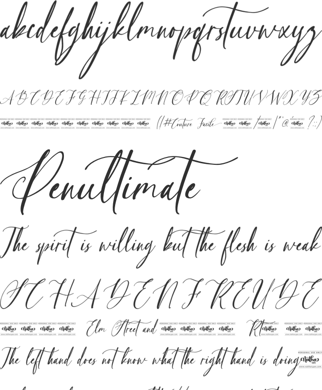 Couture Facile Personal Use font preview