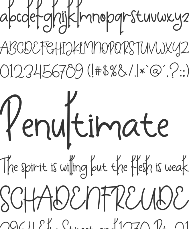 Girls Hairy font preview