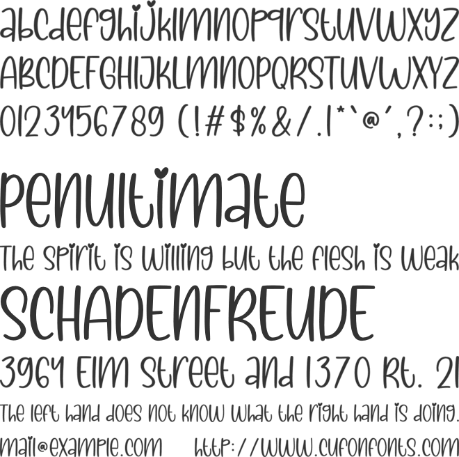 Valentines Day font preview