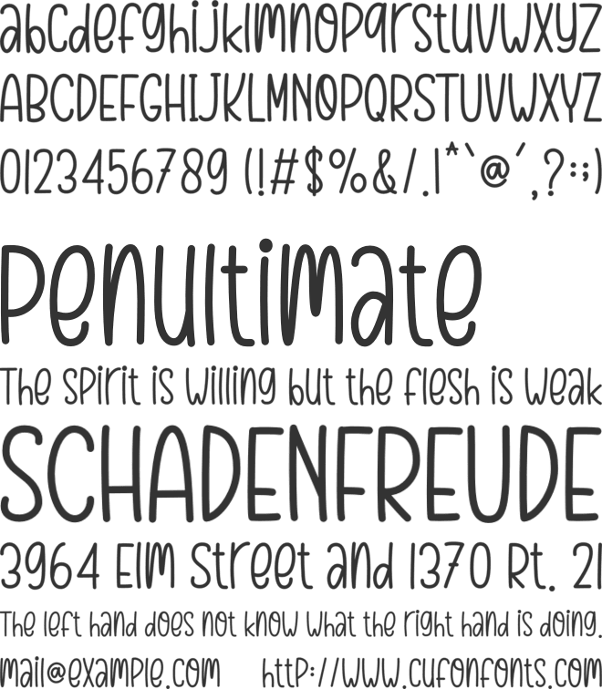 Baby Danilla font preview