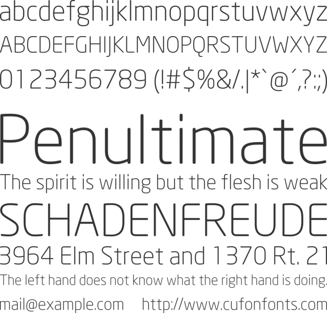 NeoSans Light TR font preview