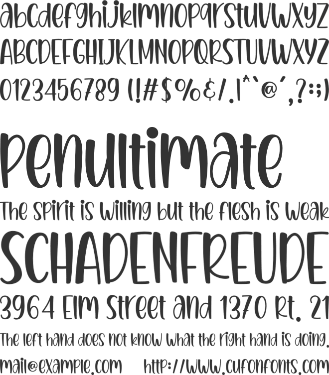 Little Princess font preview