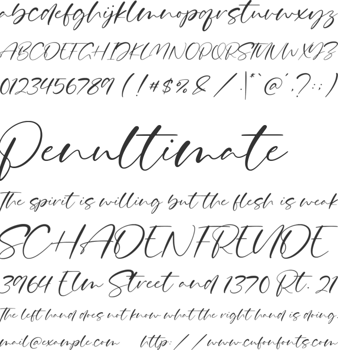 Gastonica font preview