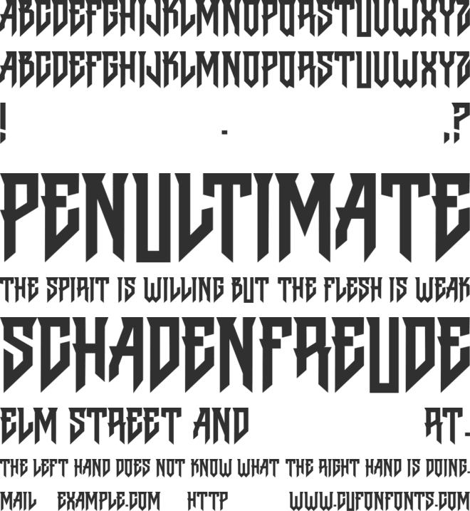 Death to Hair Metal font preview