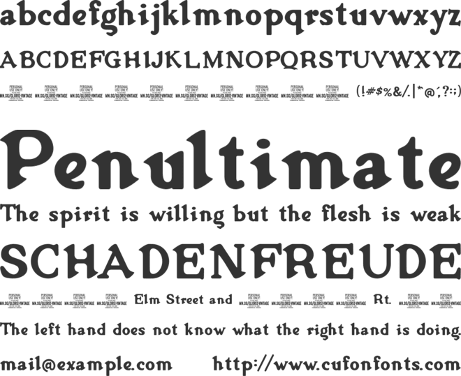 Gloriz Vintage PERSONAL USE font preview