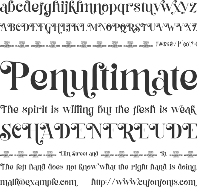 Habita Scenic PERSONAL USE font preview