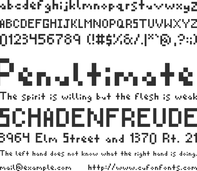 Pixel Gaming font preview