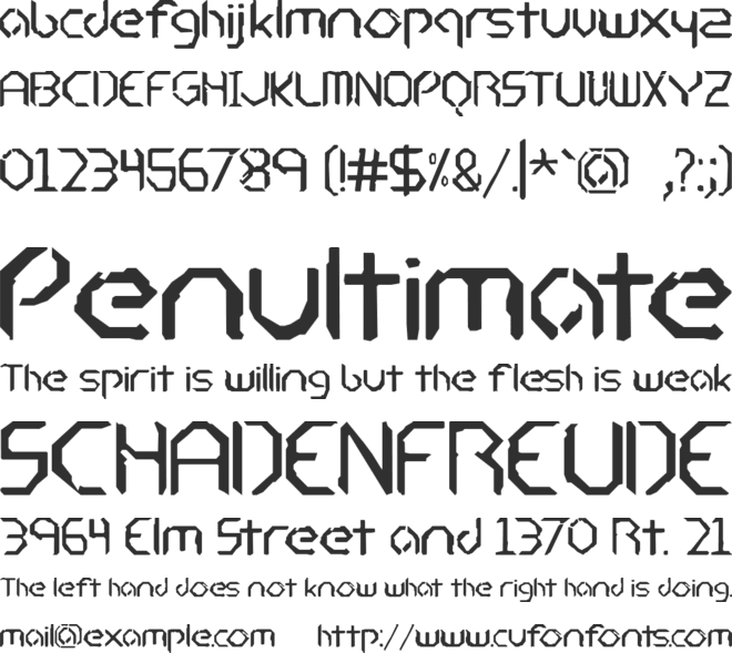 Glitchcrafty font preview