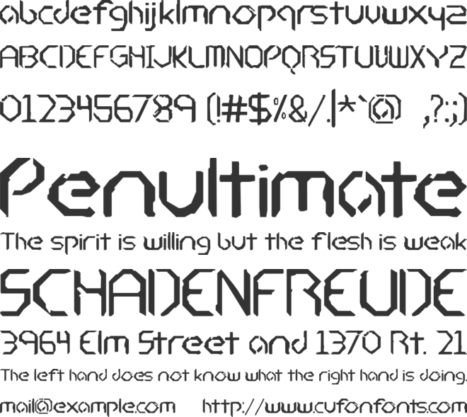 Glitchcrafty font preview