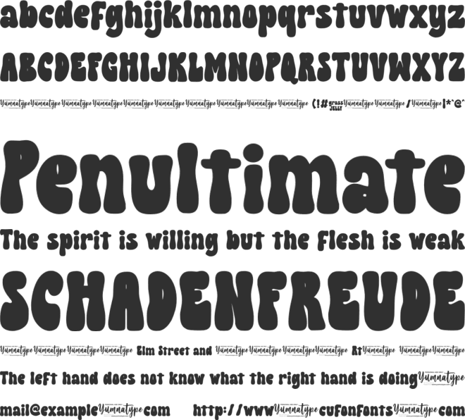 Grass Jelly Personal Use font preview