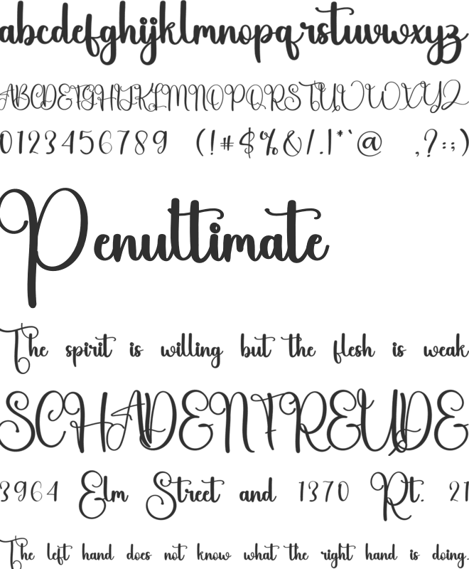 Affection font preview