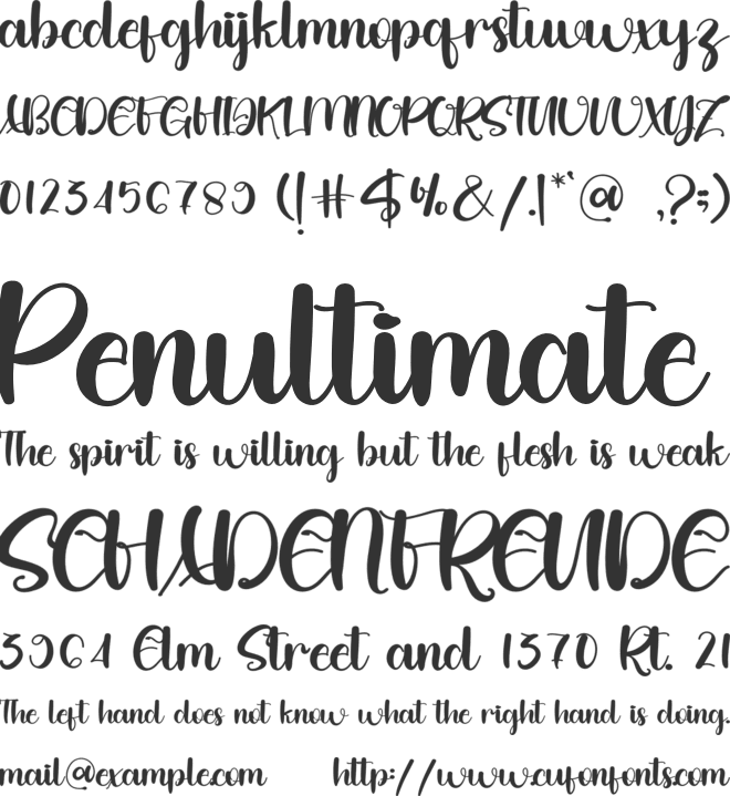 Sweet  Handmade font preview