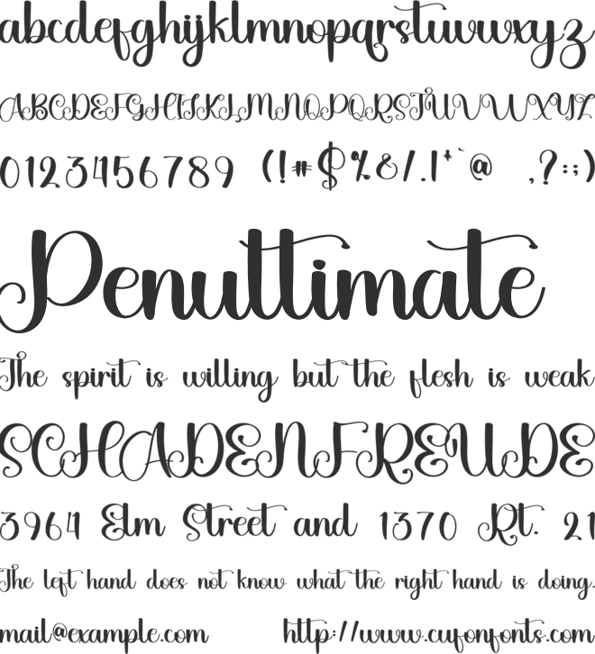 Organic font preview