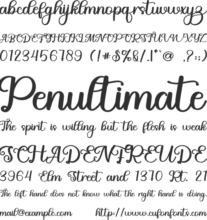 Daughter font preview
