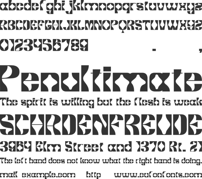 Gaincero font preview