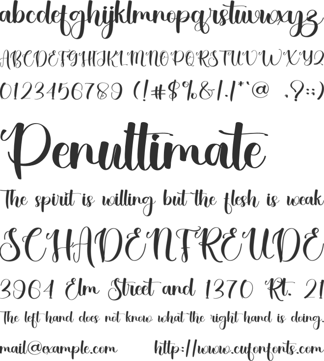 After font preview