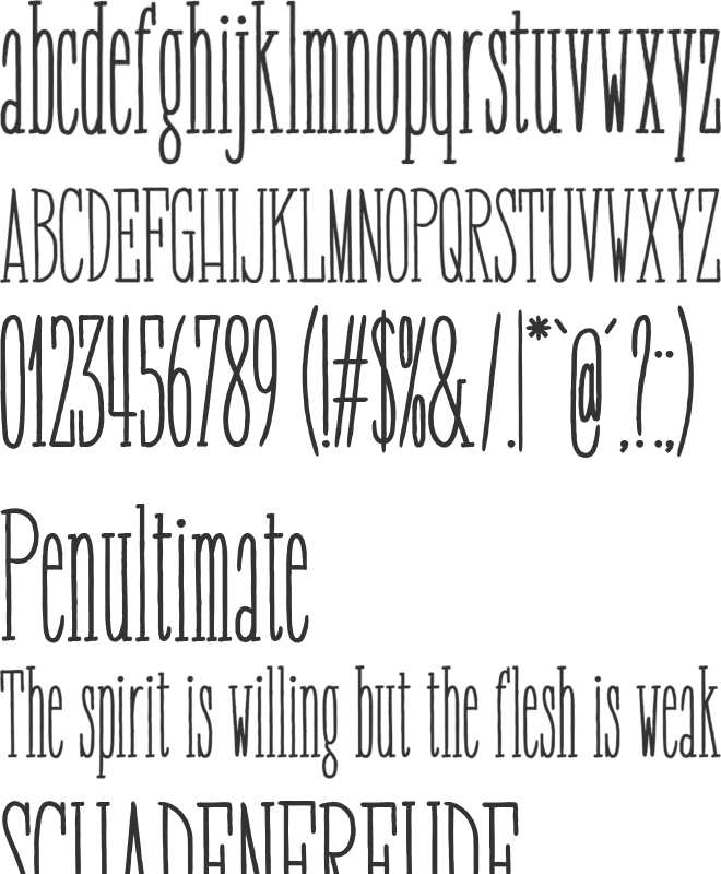 STRANGELUV font preview