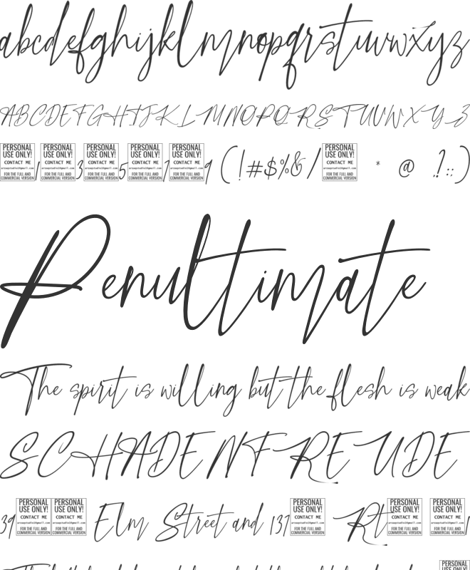 The Prestige font preview