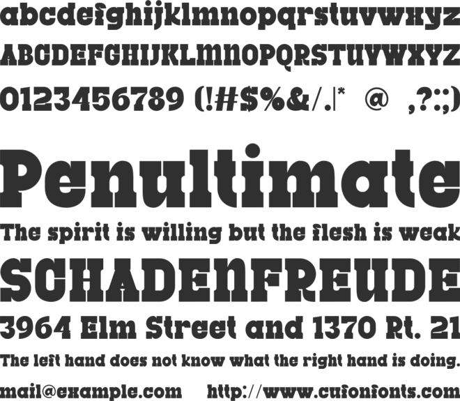 Rigrofe font preview