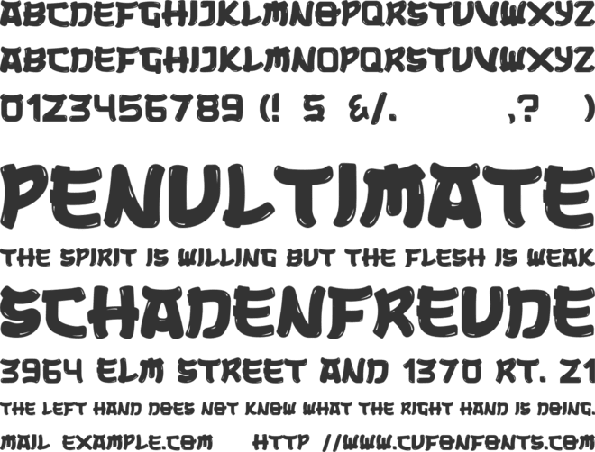 Samurai Blast font preview
