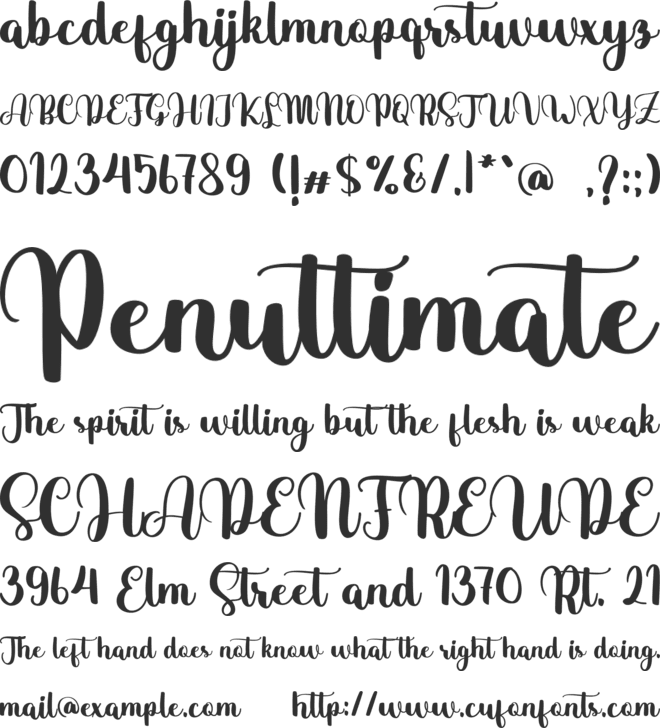 Unsualy font preview