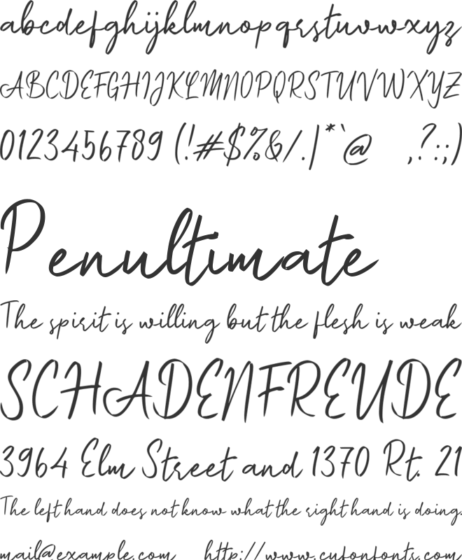 e Escotia Script font preview