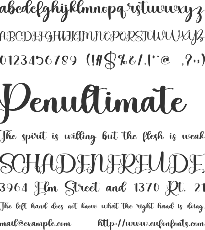 Peach font preview