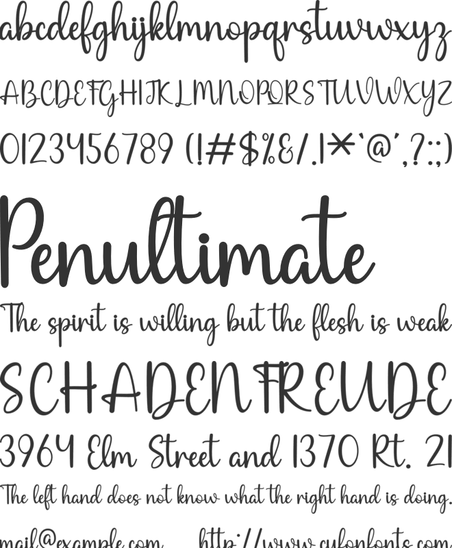 Secania font preview