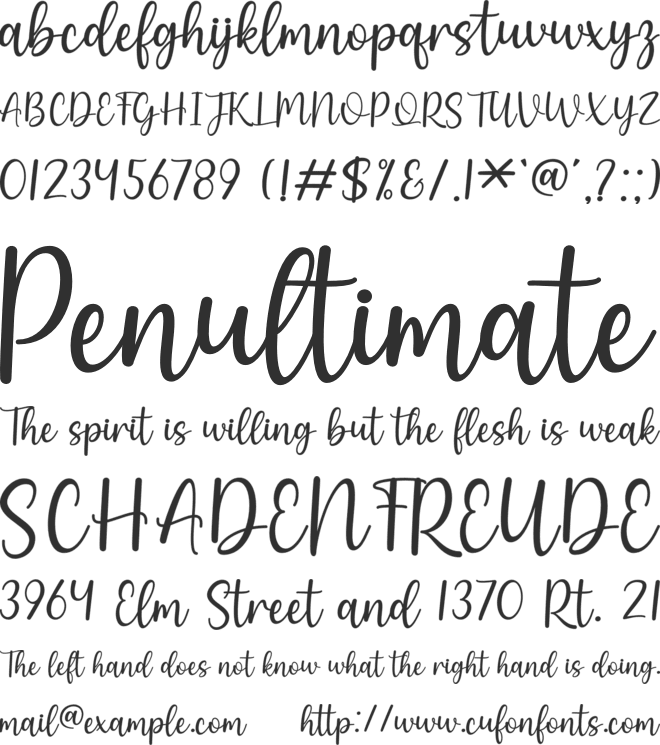 Magentha Chocolate font preview
