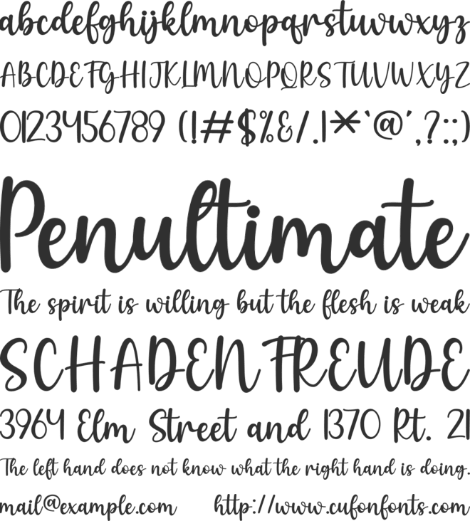 Dreaming font preview