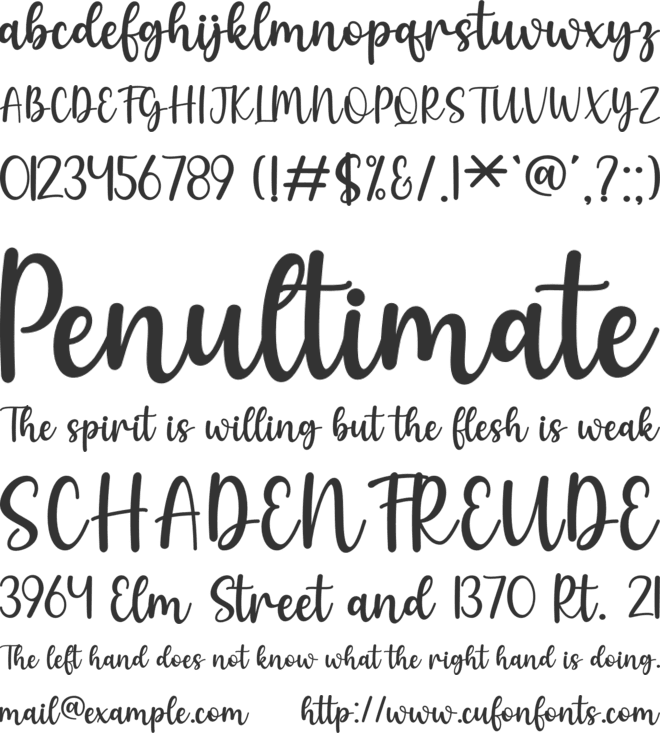 Dreaming font preview