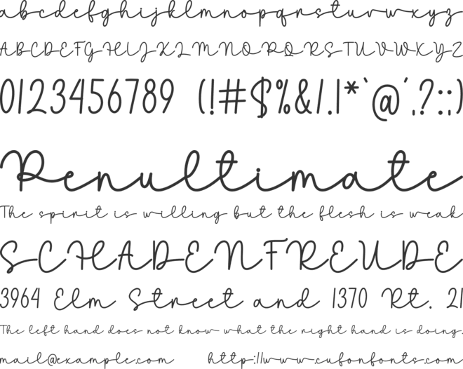 Rainbow font preview