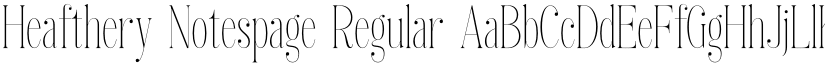 Heafthery Notespage Regular font