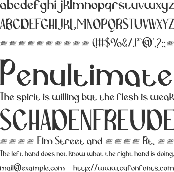 Jenalavin font preview