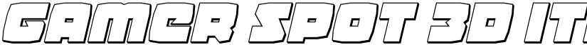 Gamer Spot 3D Italic Regular font