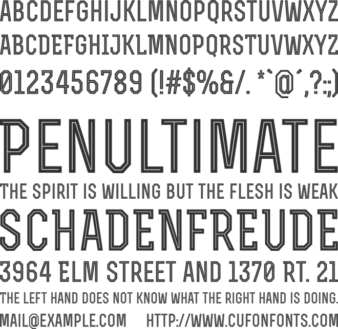 Rex Bold Inline font preview