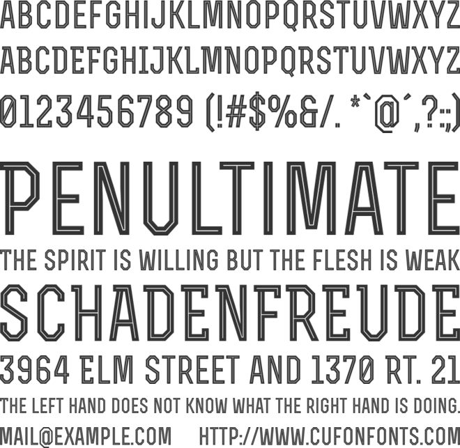 Rex Bold Inline font preview