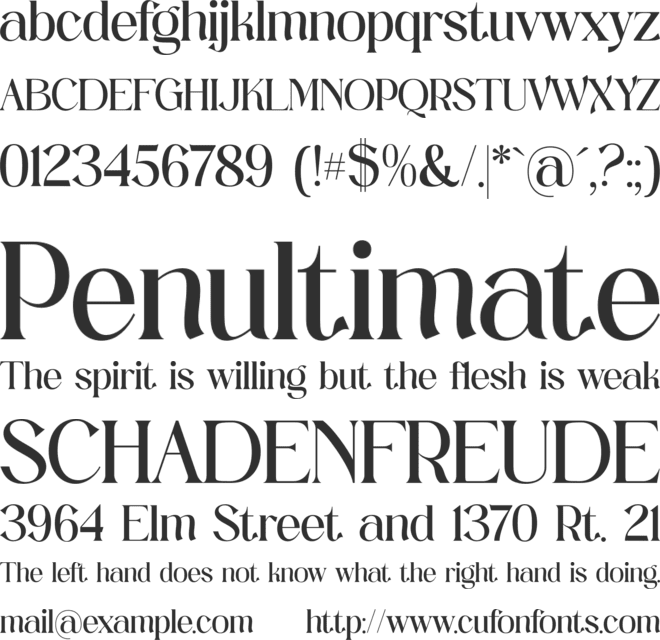 Rugakile font preview