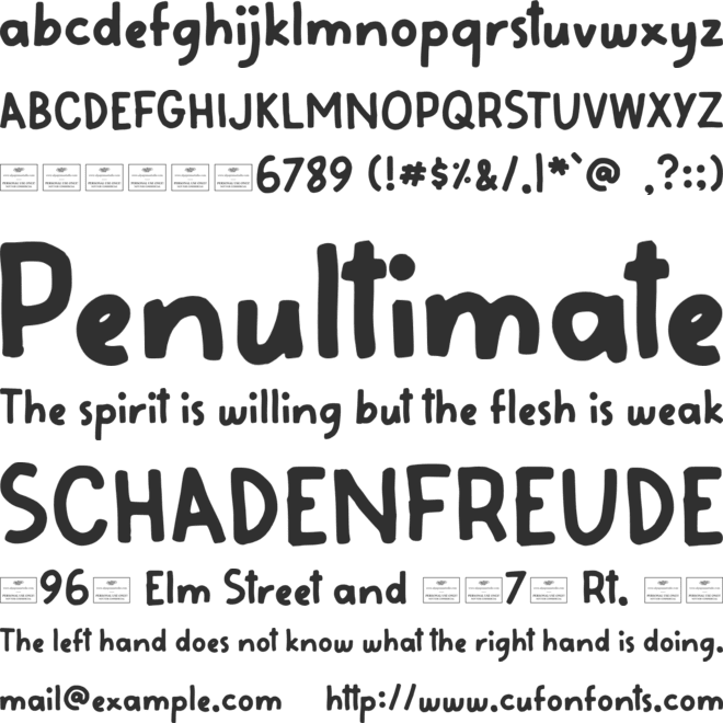 Blandford font preview